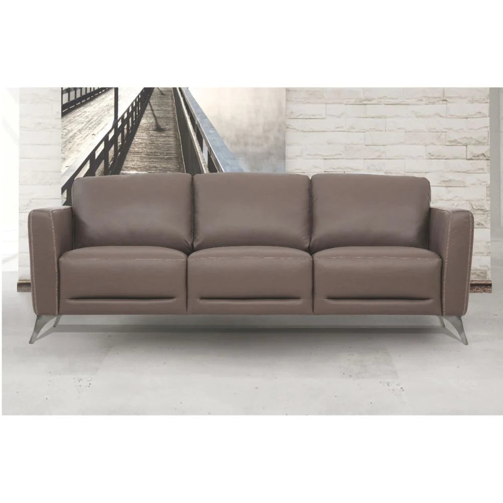 ACME Malaga Wooden Frame Sofa in Leather