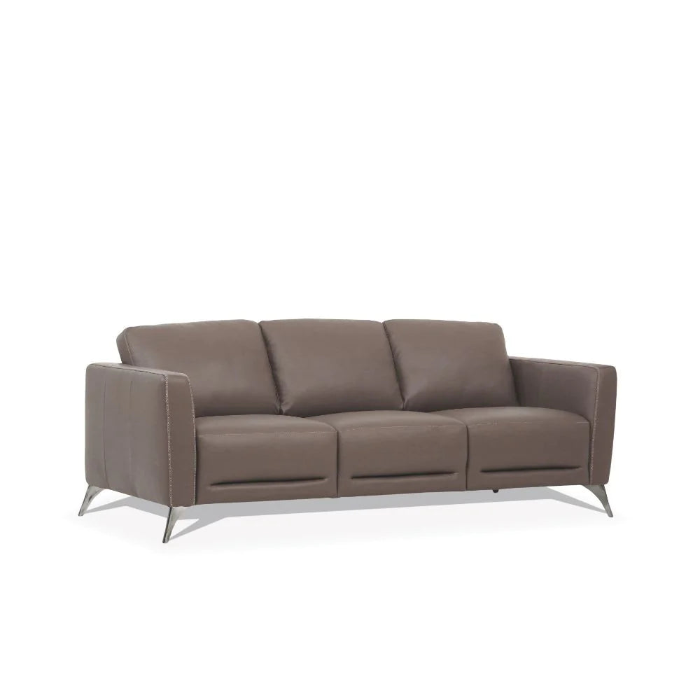 ACME Malaga Wooden Frame Sofa in Leather