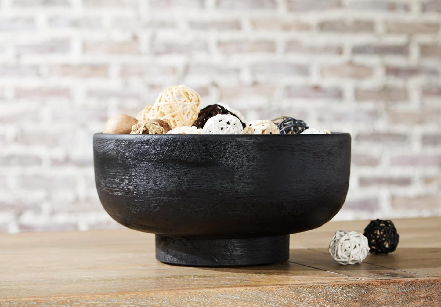 Signature Design by Ashley Brynnington Classic Indoor Round Wood Bowl, Black