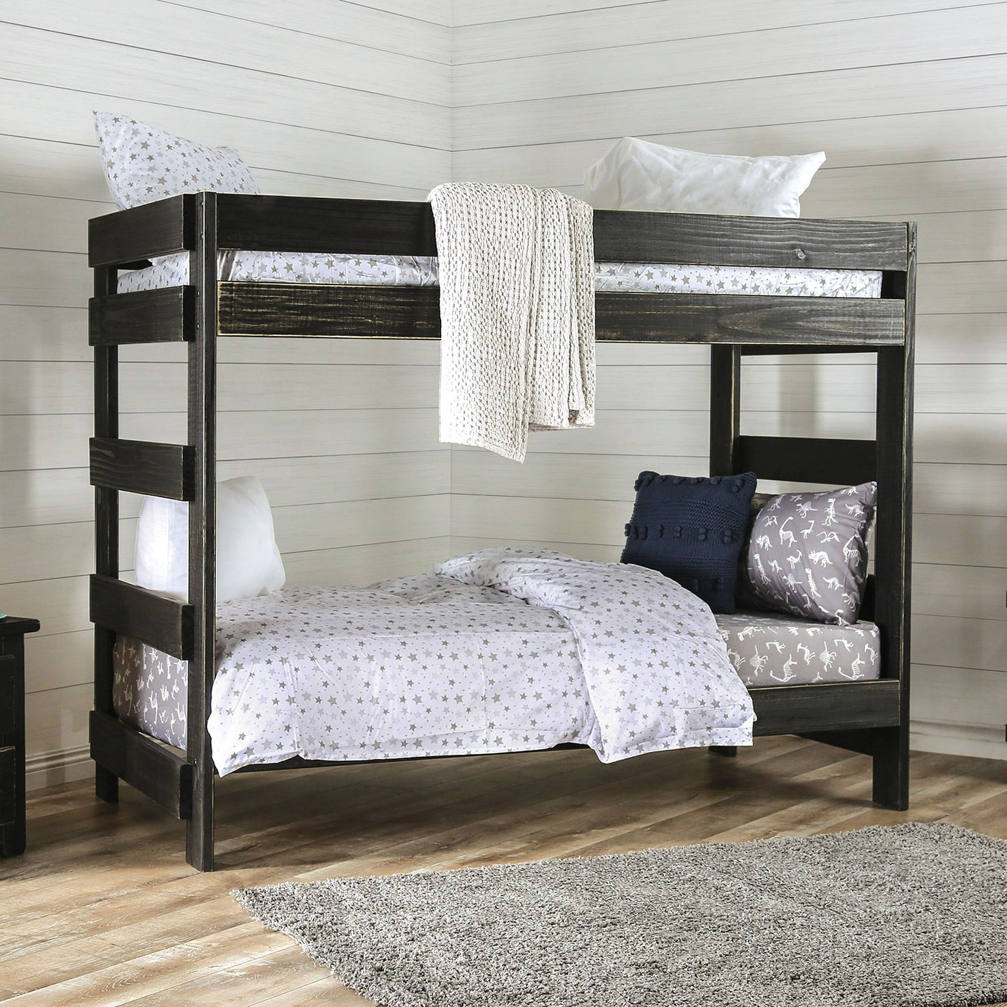 Furniture of America ARLETTE T/T Bunk Bed w/ 2 Slat Kits (*Mattress Ready)