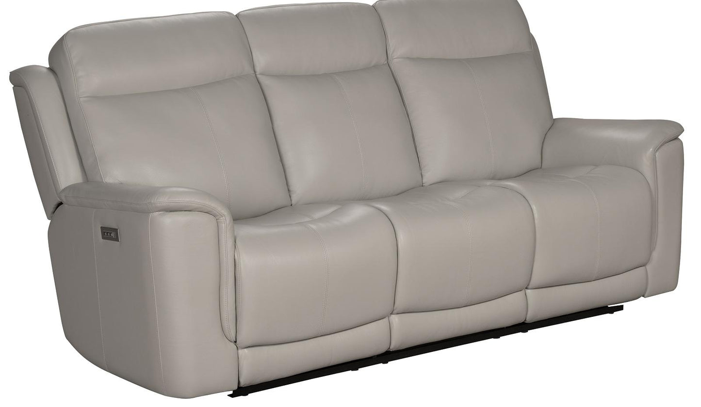 BarcaLounger Burbank Reclining Sofa w/ Power Headrest in Laurel-Cream