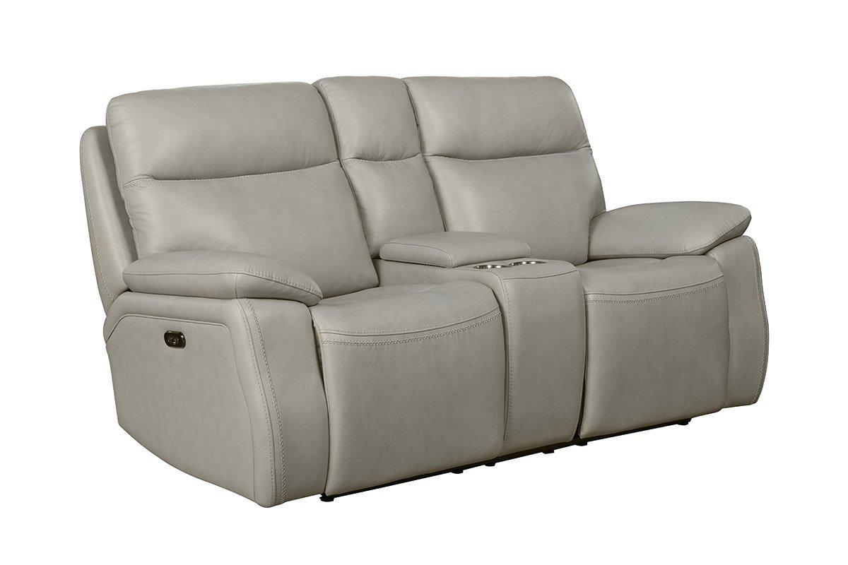 BarcaLounger Micah Console Loveseat w/Power Recline & Power Head Rests in Venzia Cream