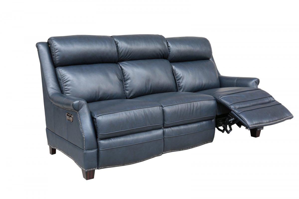 BarcaLounger Warrendale Power Reclining Sofa w/Power Head Rests in Blue