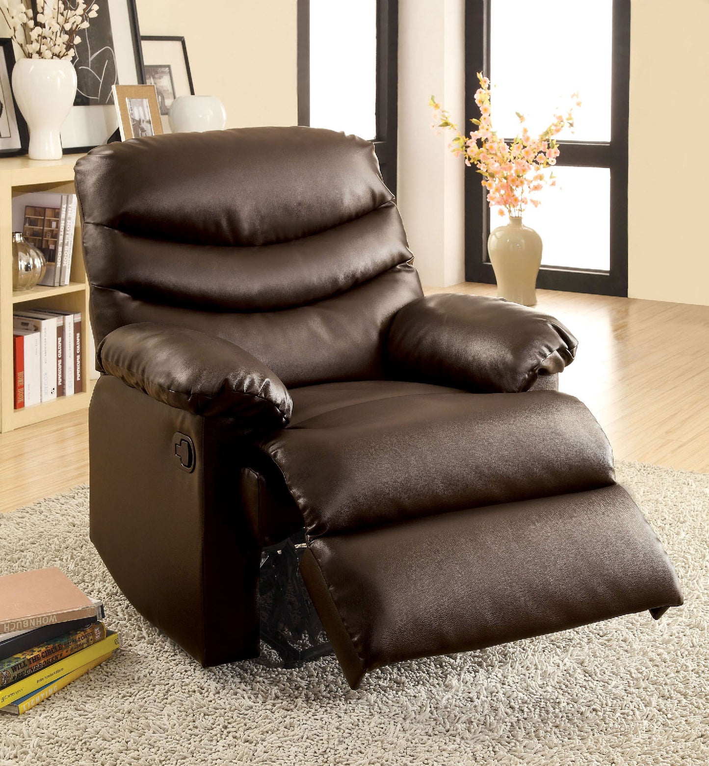 Furniture of America Plesant Valley Brown Recliner