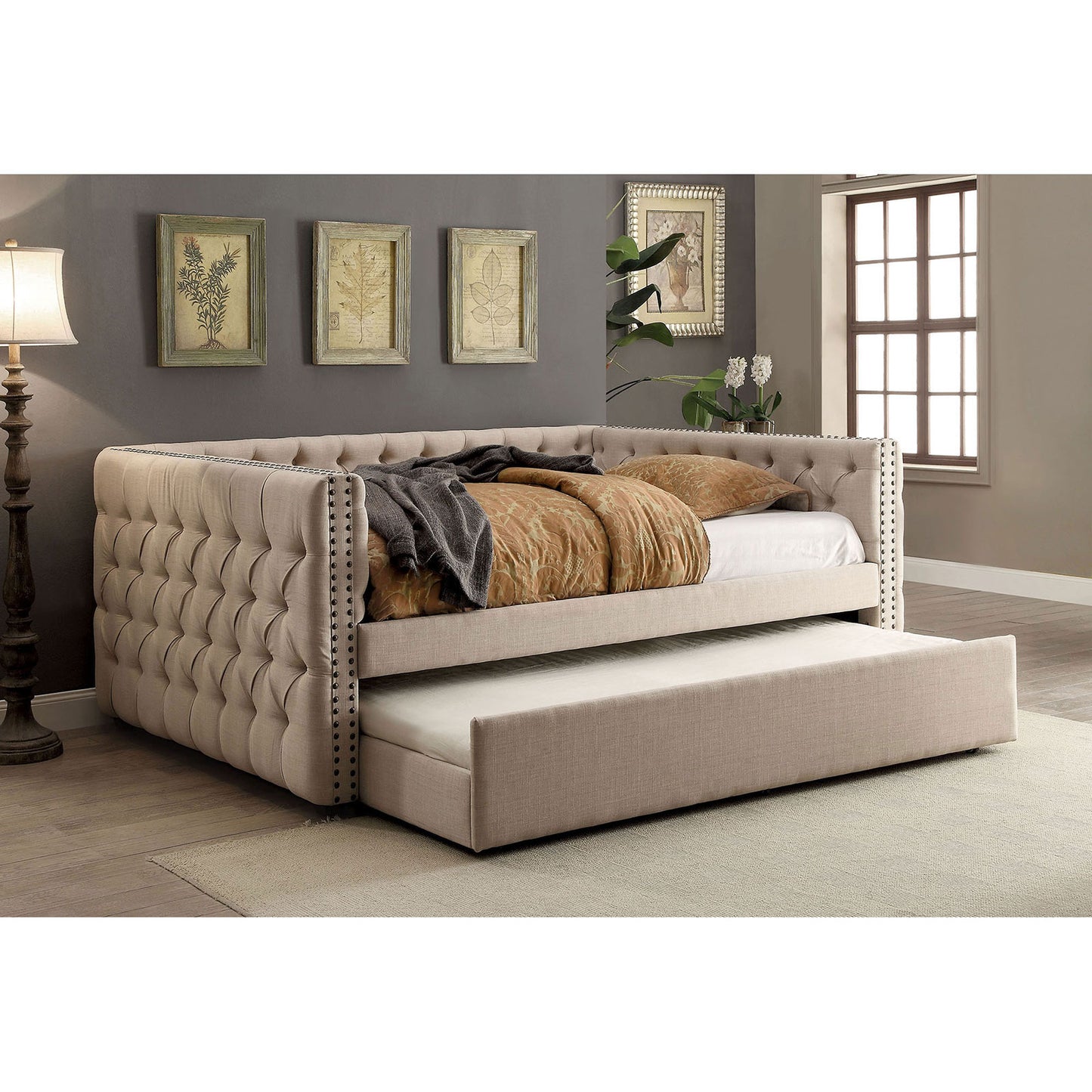 Furniture of America SUZANNE Ivory Twin Daybed