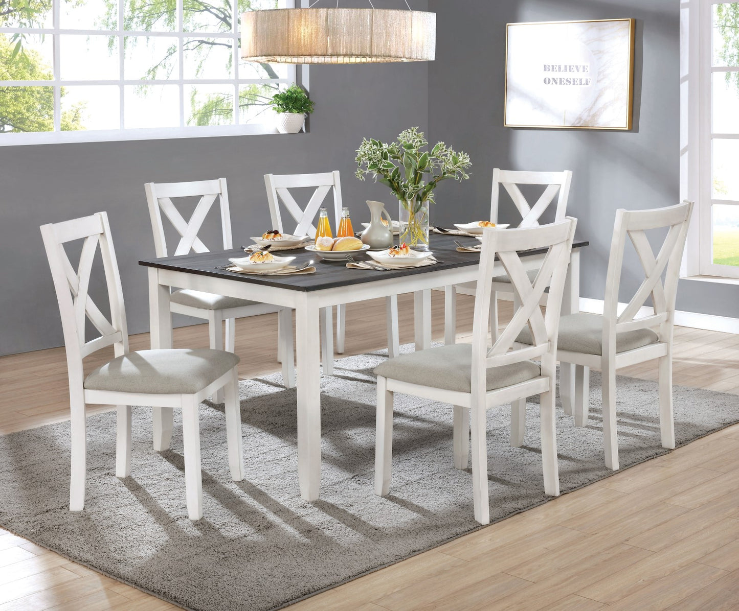 Furniture of America ANYA 7 Pc. Dining Table Set