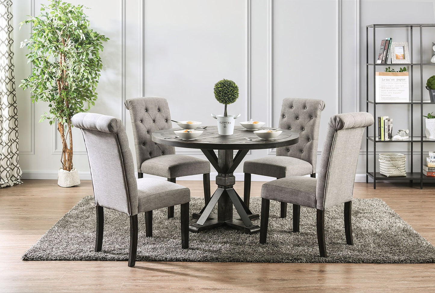 Furniture Of America ALFRED 5 Pc. Round Dining Table Set