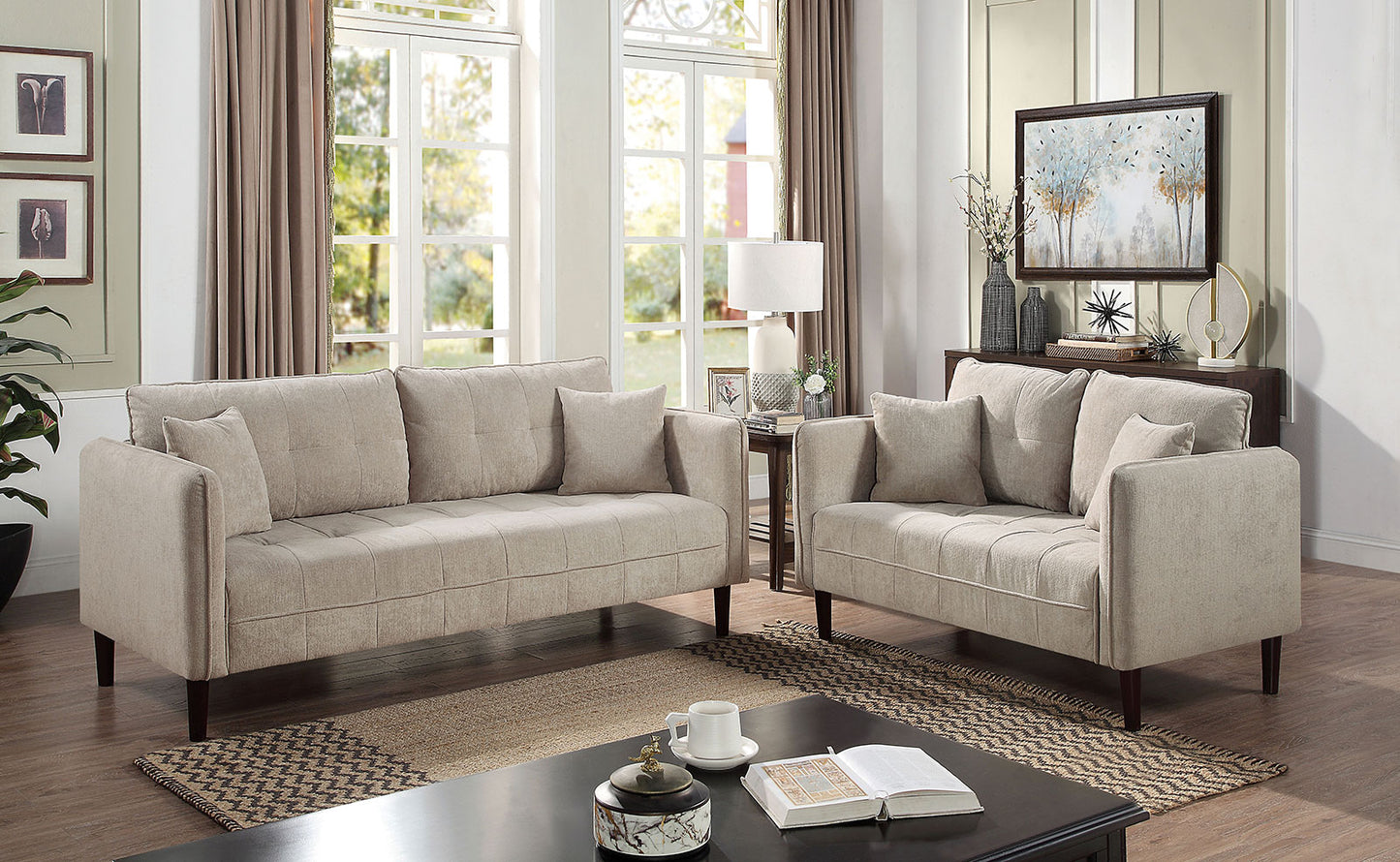 Furniture of America LYNDA Sofa + Loveseat