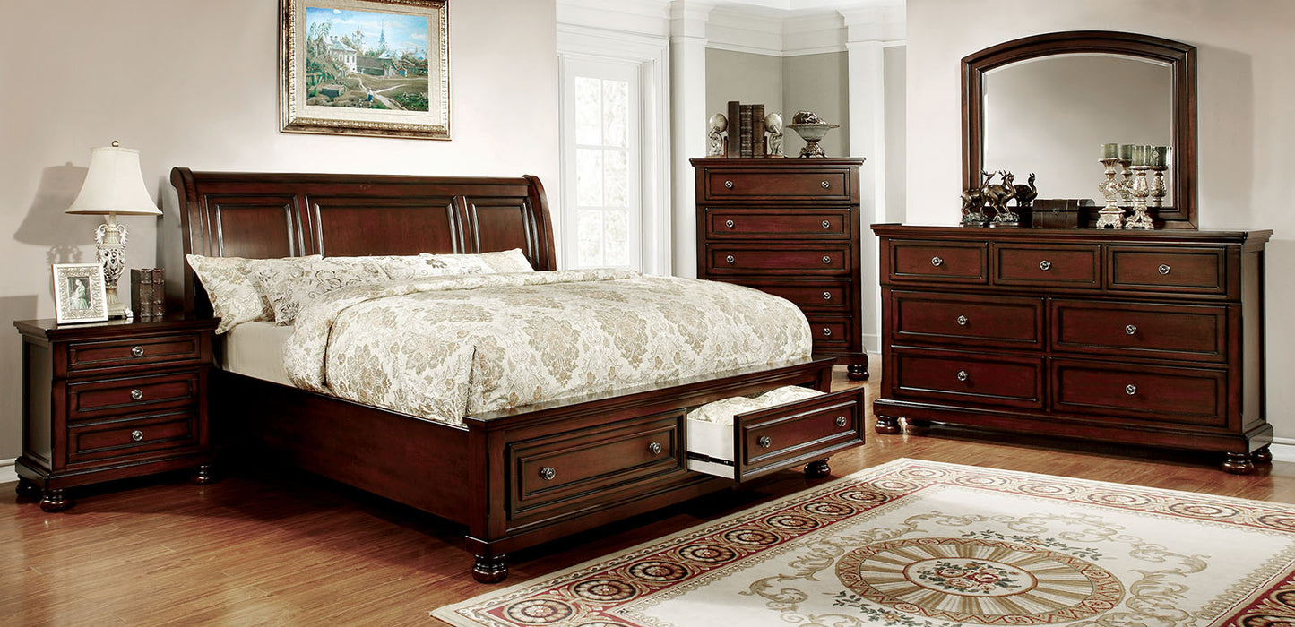 Furniture of America NORTHVILLE Dark Cherry 5 Pc. Queen Bedroom Set w/ 2NS