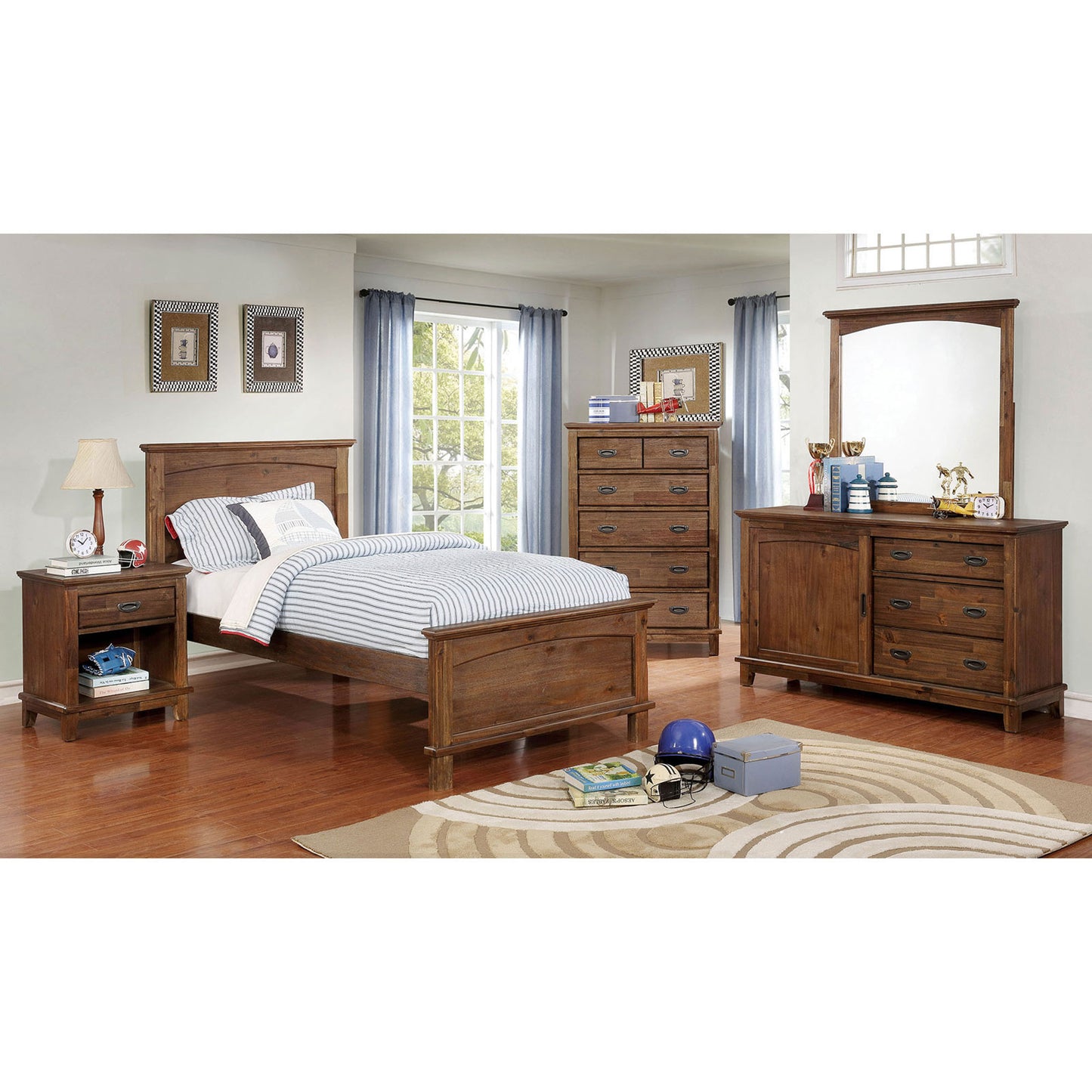 Furniture Of America Colin Dark Oak 4 Pc. Twin Bedroom Set