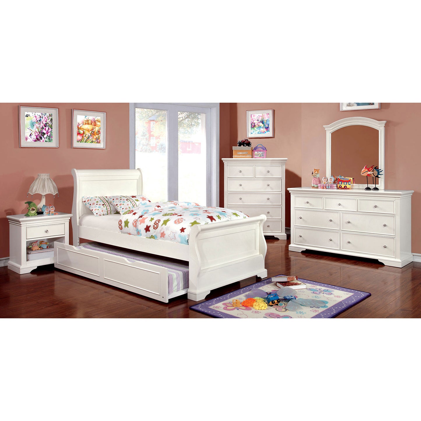 Furniture of America White 4 Pc. Twin Bedroom Set