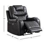 ACME Braylon PU Upholstered Power Motion Recliner with Nail-Head Trim