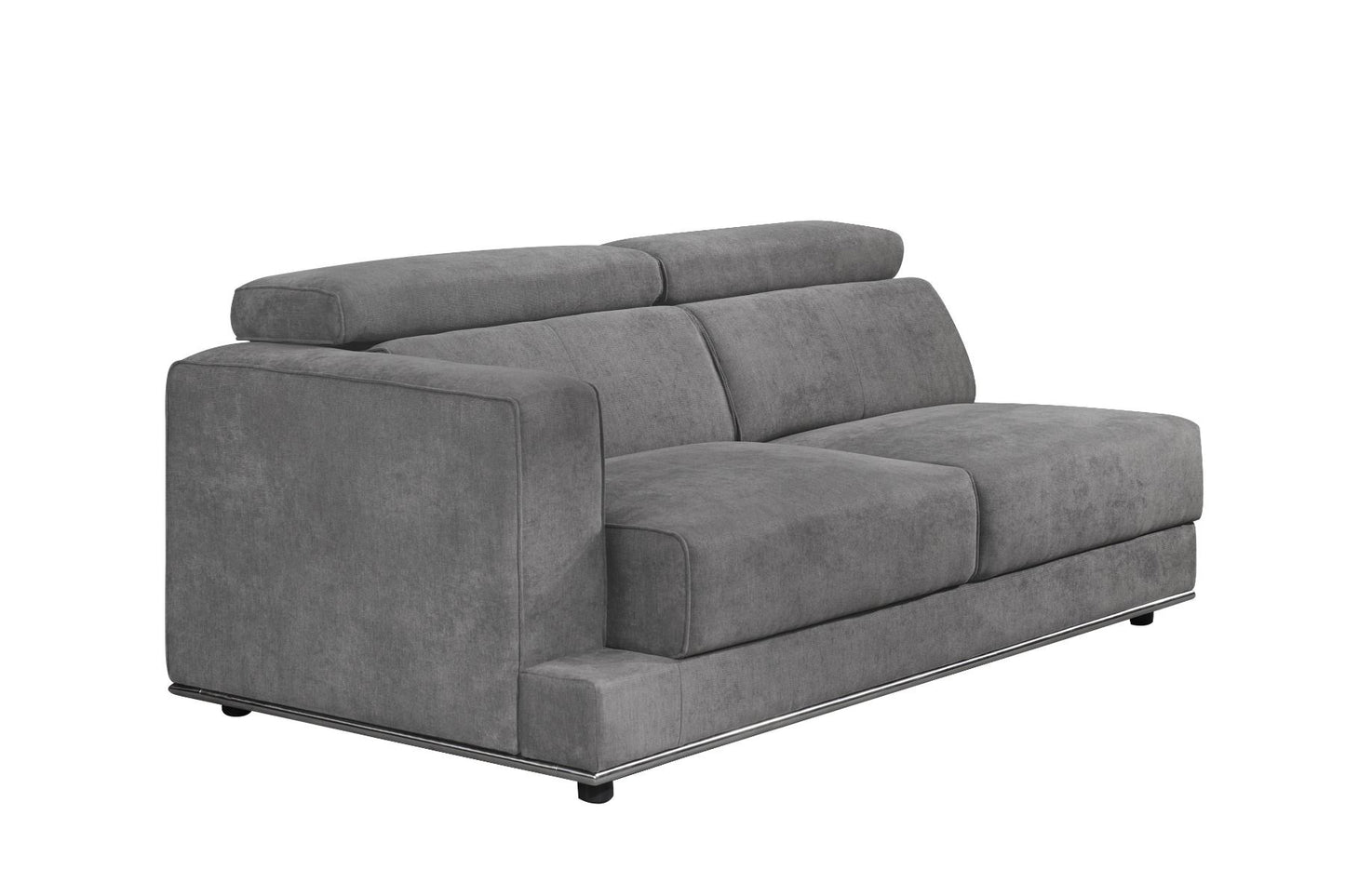 ACME Alwin Sectional Sofa in Dark Gray Fabric Upholstery