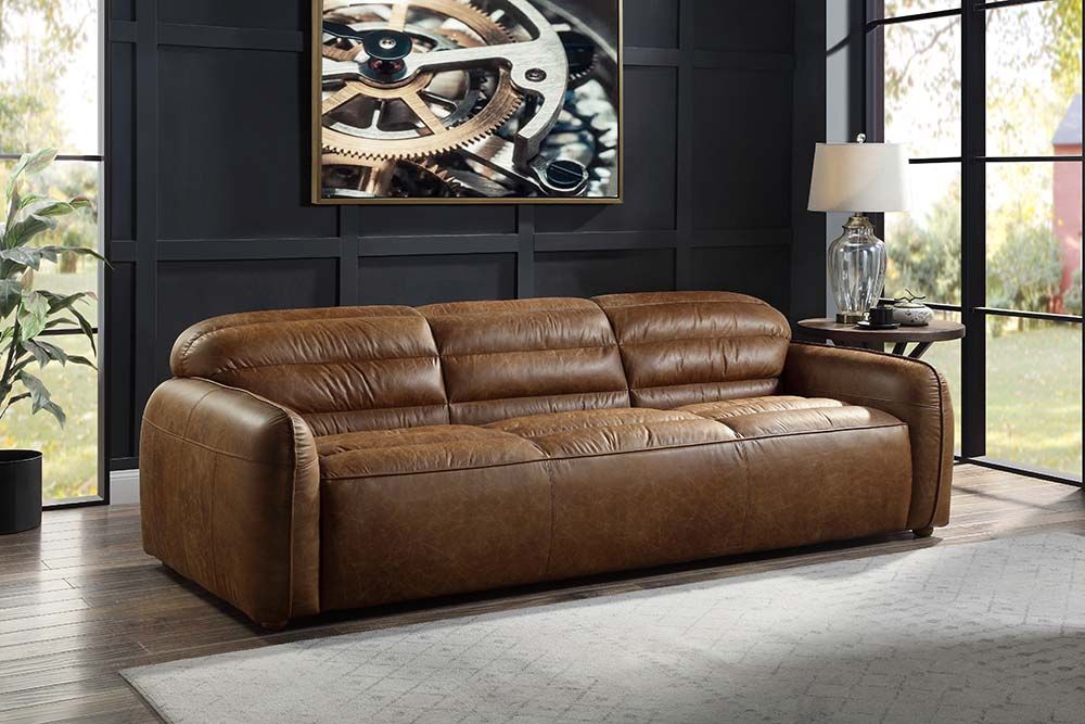 ACME Rafer Sofa Cocoa Top Grain Leather