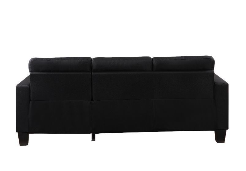 ACME Earsom Sofa & Ottoman in Black Fabric