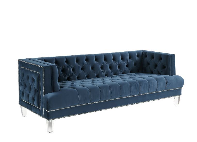 ACME Furniture Ansario Sofas, Blue Velvet