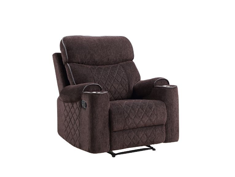 ACME Aulada Glider Recliner Chocolate Fabric