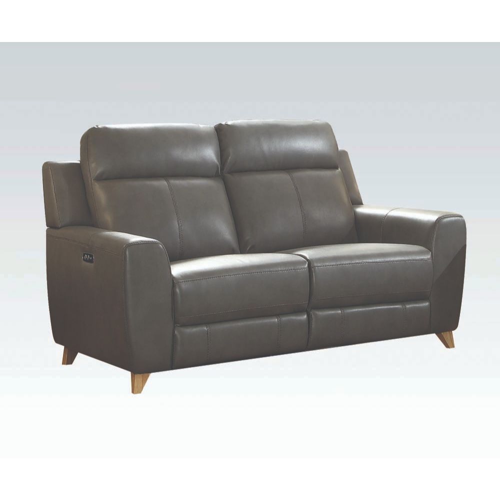 ACME Cayden Loveseat Gray Leather-Aire Match