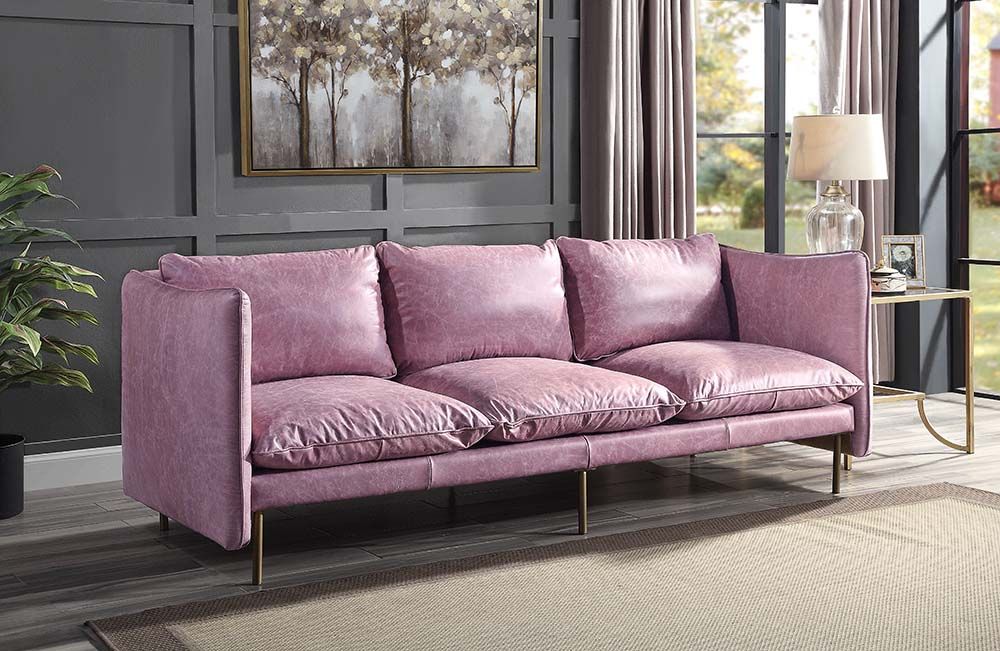 ACME Metis Sofa Wisteria Grain Leather