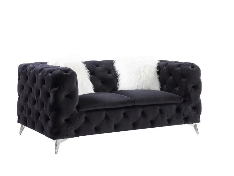 ACME Phifina Loveseat Black Velvet