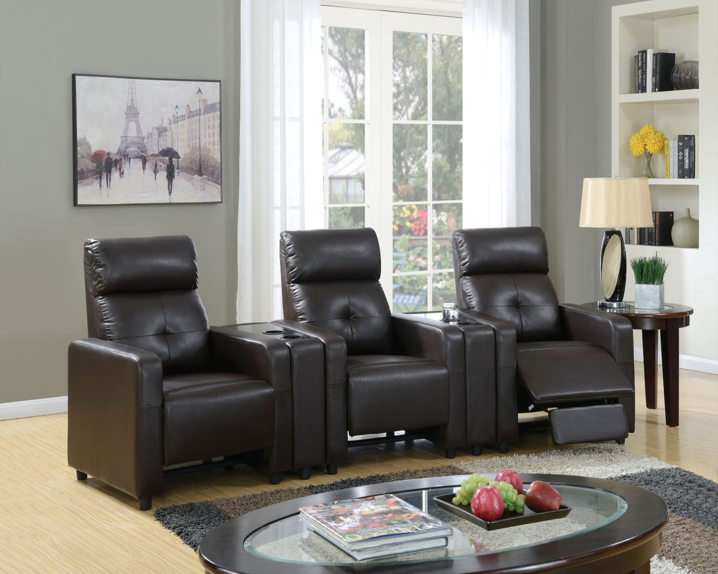 ACME Britten Home Theater Motion Recliners in Espresso PU