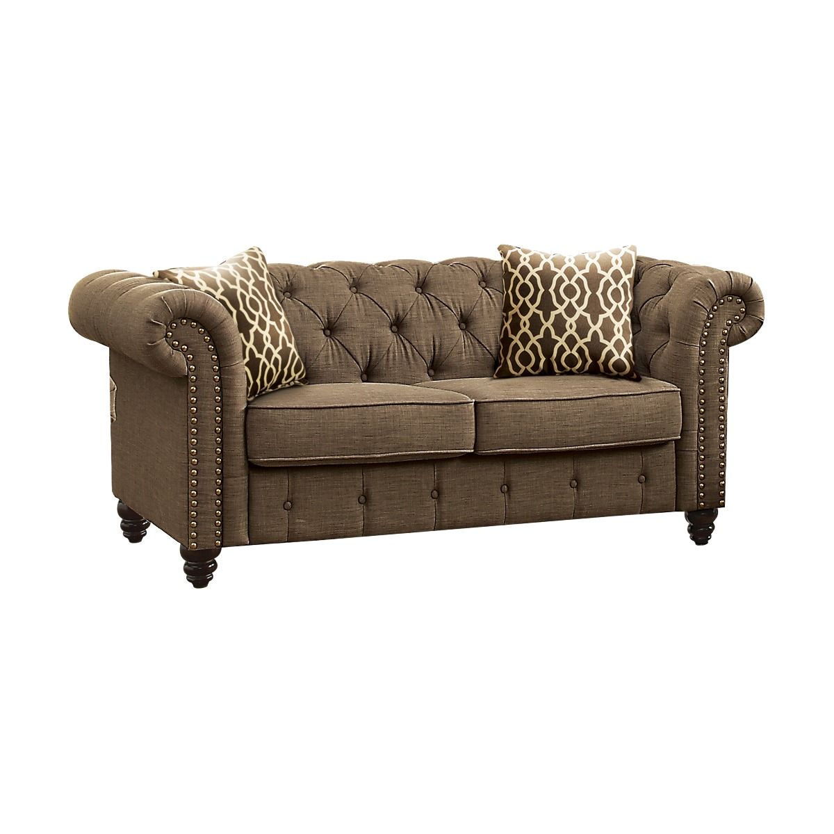 ACME Aurelia Loveseat Brown Linen