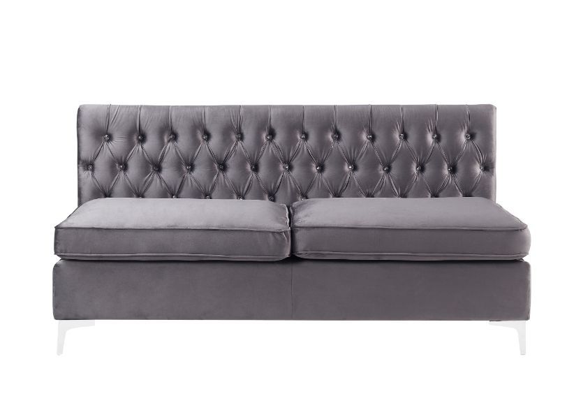 ACME Jaszira Sectional Sofa in Gray Velvet