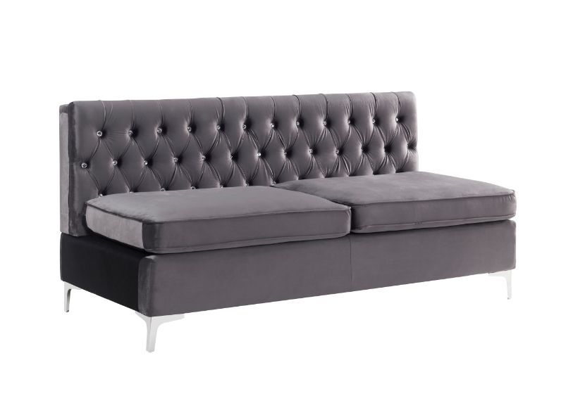 ACME Jaszira Sectional Sofa in Gray Velvet