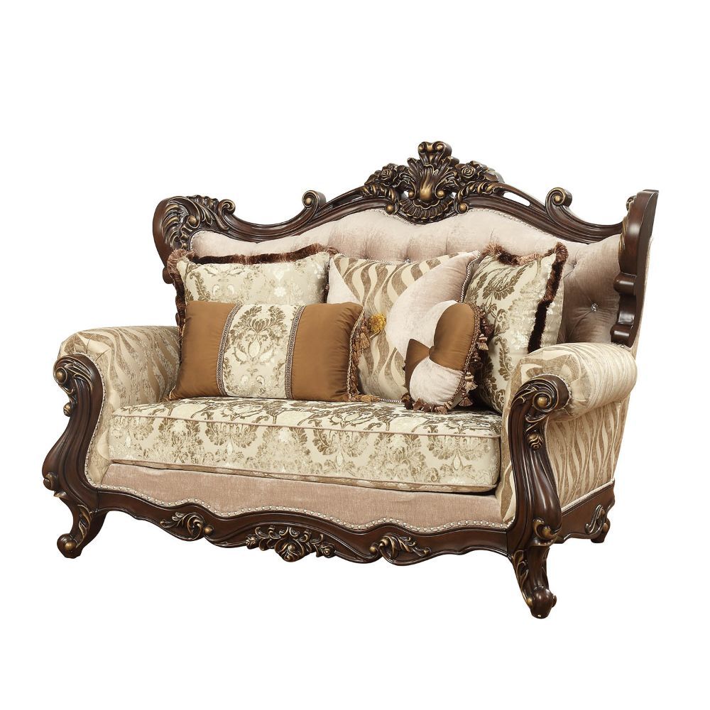 ACME Shalisa Loveseat Fabric & Walnut