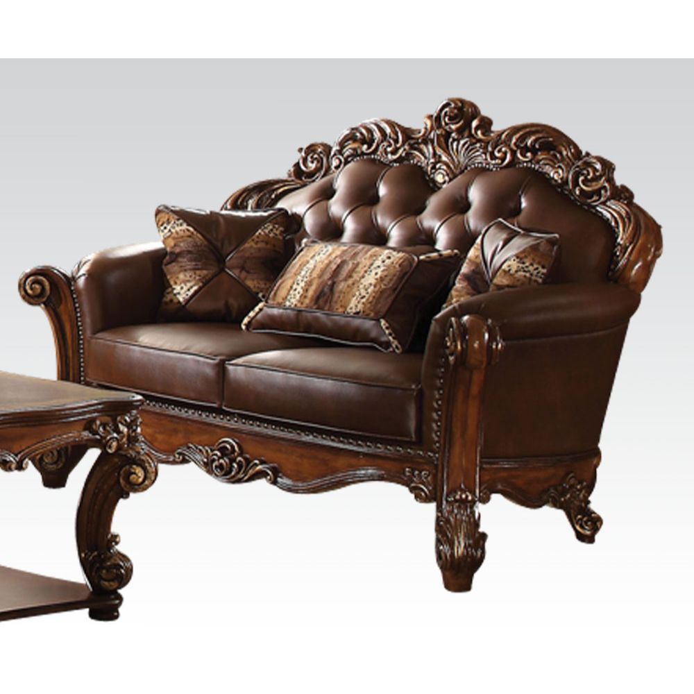 ACME Vendome Loveseat Cherry PU & Cherry