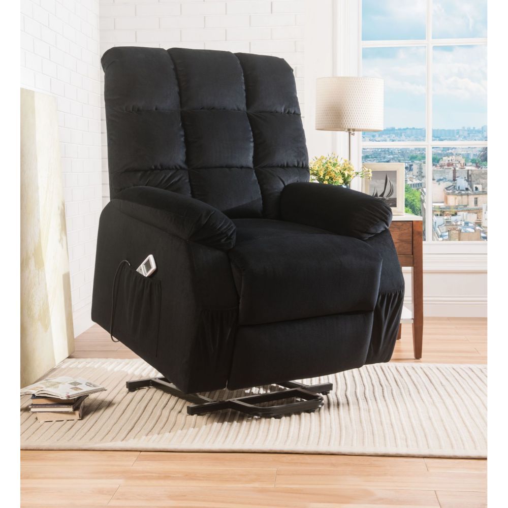 ACME Ipompea Recliner Black Velvet