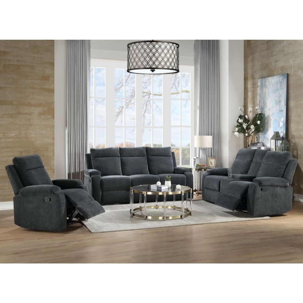 ACME Elijah Motion Sofa in Slate Blue Chenille Finish