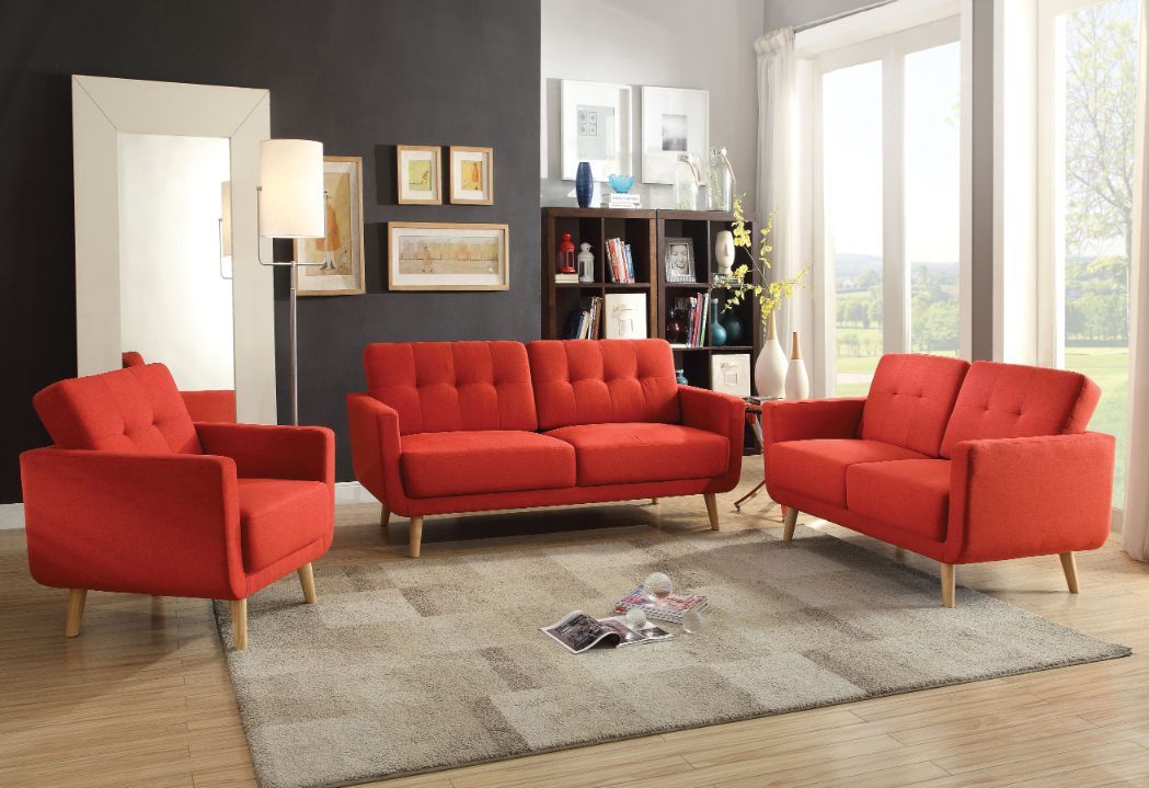 ACME Sisilla Sofa Red Linen