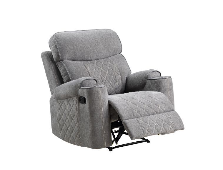 ACME Aulada Glider Recliner Gray Fabric