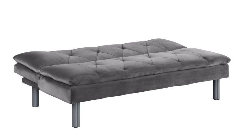 ACME Cilliers Adjustable Sofa with Metal Leg in Gray Velvet and Chrome Finish