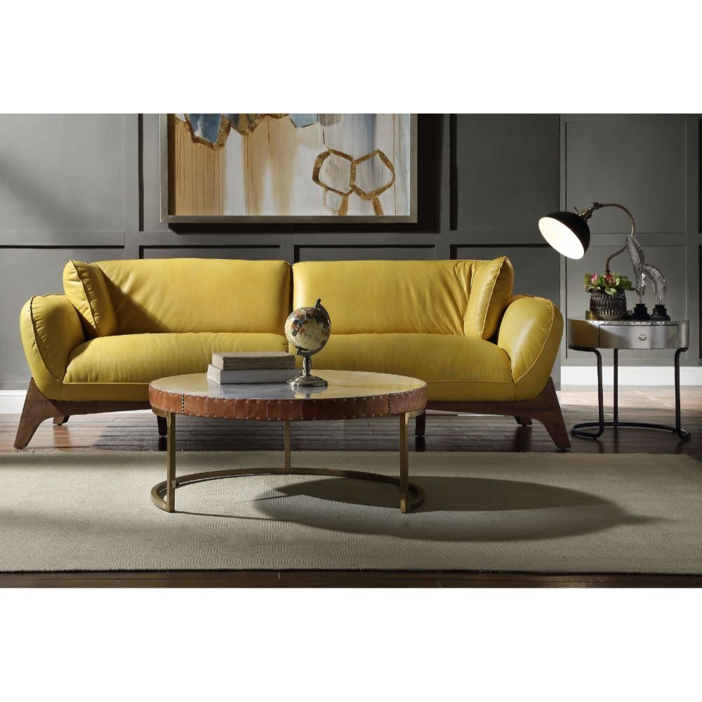 ACME Furniture Pesach Sofas, Mustard Leather