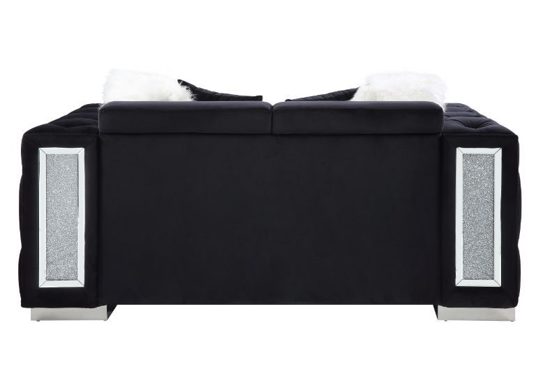 ACME Trislar Loveseat Black Velvet