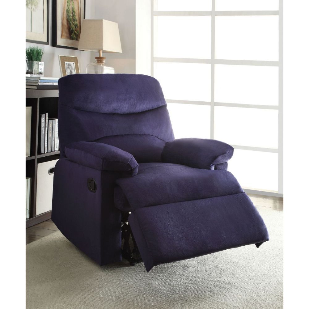 ACME Arcadia Recliner Blue Woven Fabric