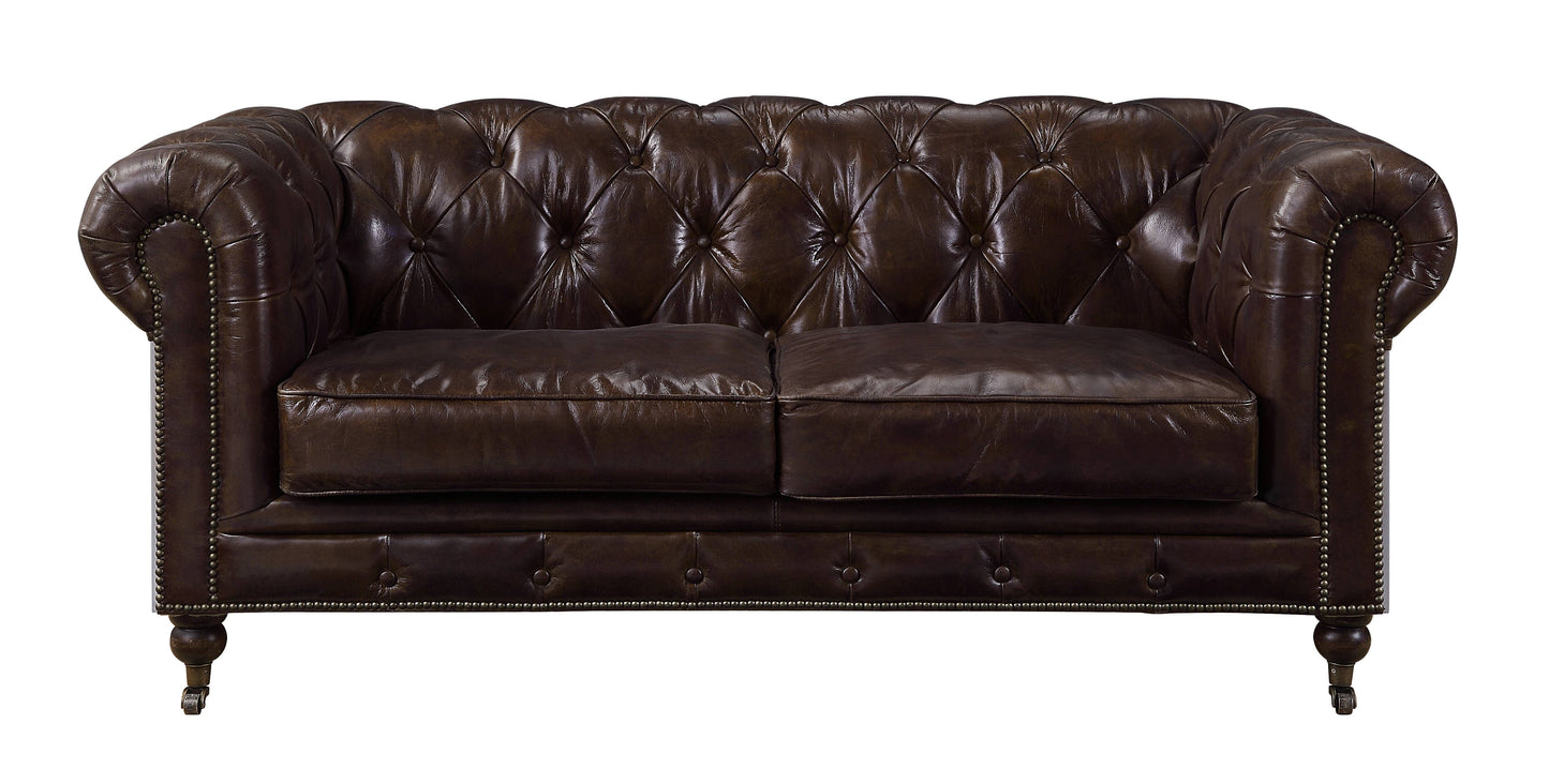 ACME Aberdeen Loveseat Vintage Brown Top Grain Leather