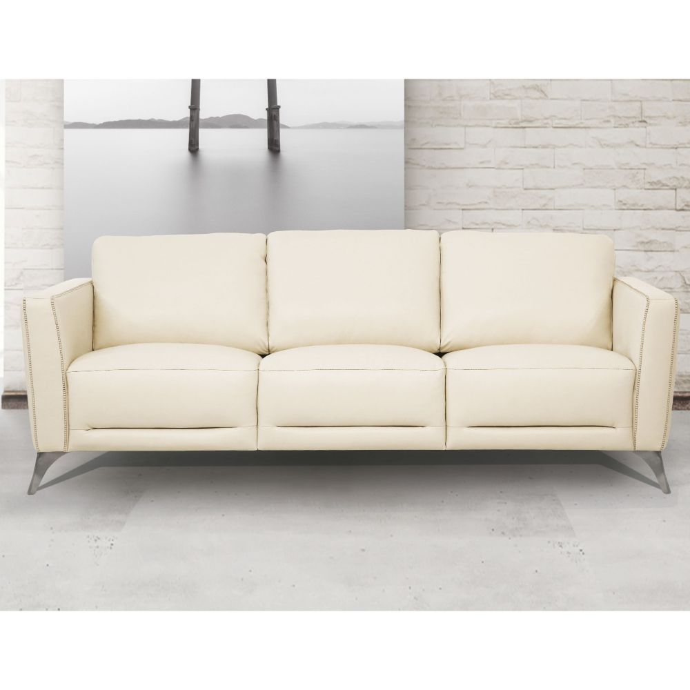 ACME Malaga Wooden Frame Sofa in Leather