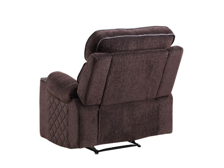 ACME Aulada Glider Recliner Chocolate Fabric