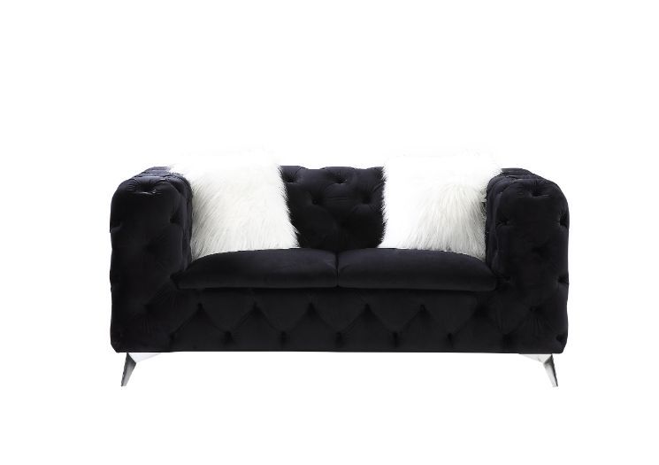 ACME Phifina Loveseat Black Velvet