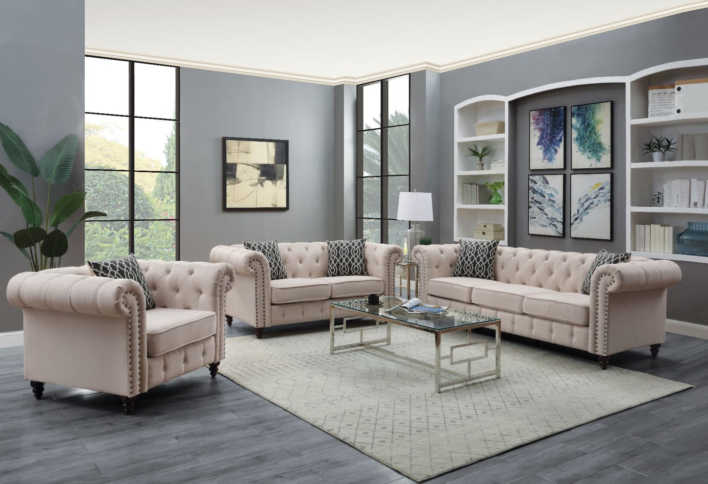 ACME Aurelia 90" Sofa with Accent Pillows