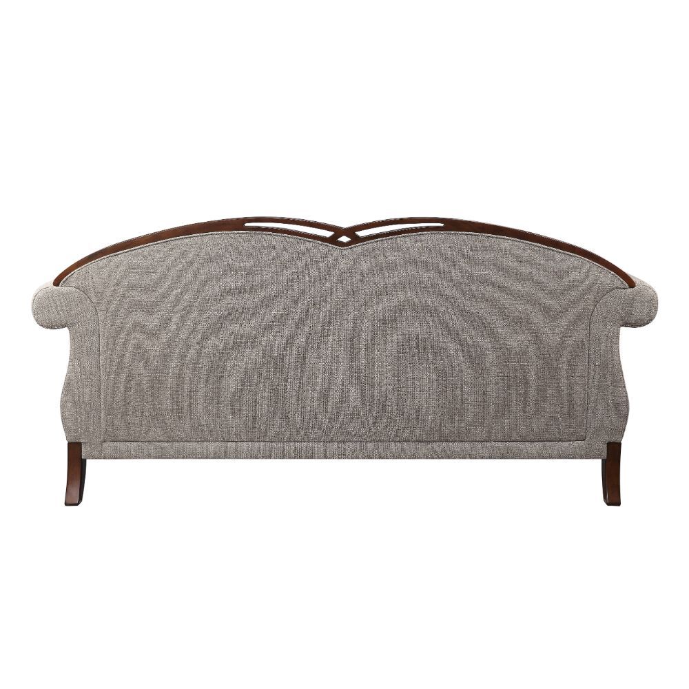 ACME Miyeon Sofa in Fabric & Cherry