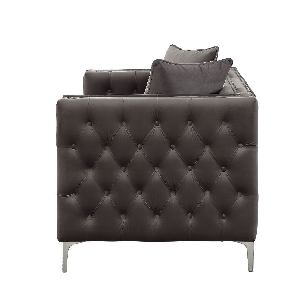 ACME Gillian II Loveseat Dark Gray Velvet