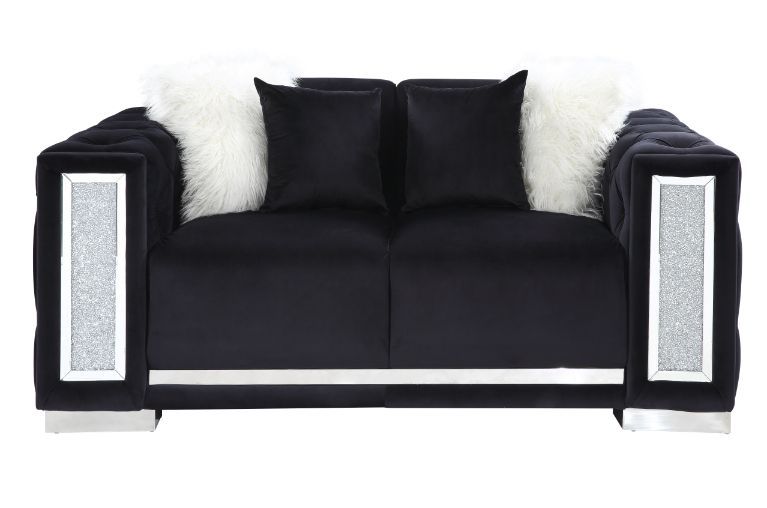 ACME Trislar Loveseat Black Velvet