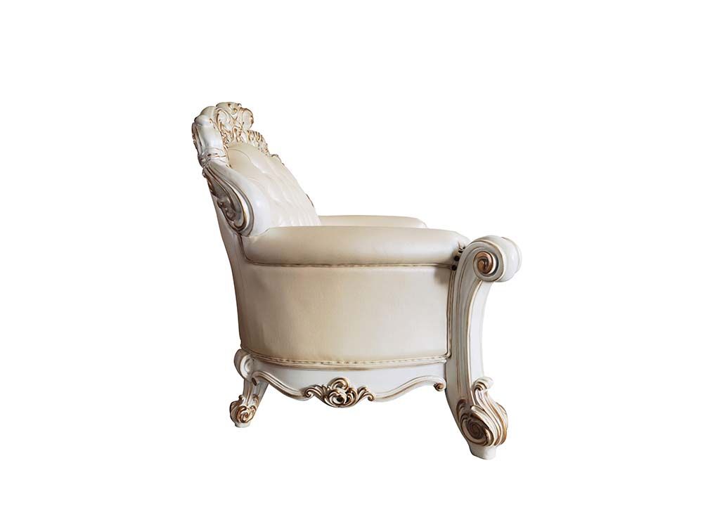 ACME Vendom Loveseat Champagne PU & Antique Pearl Finish