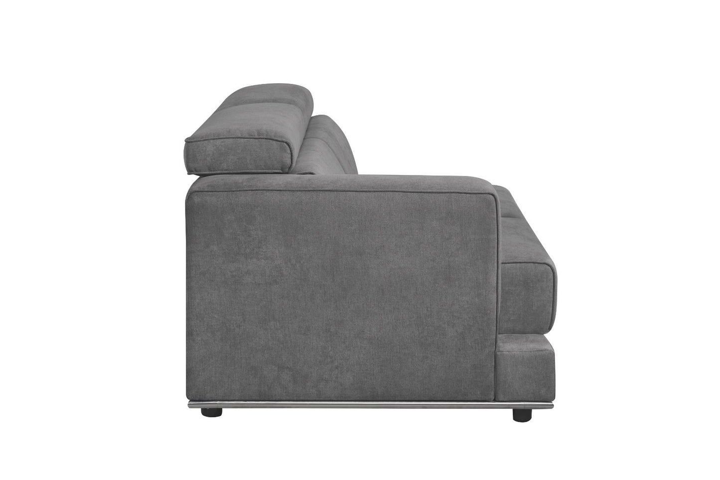 ACME Alwin Sectional Sofa in Dark Gray Fabric Upholstery