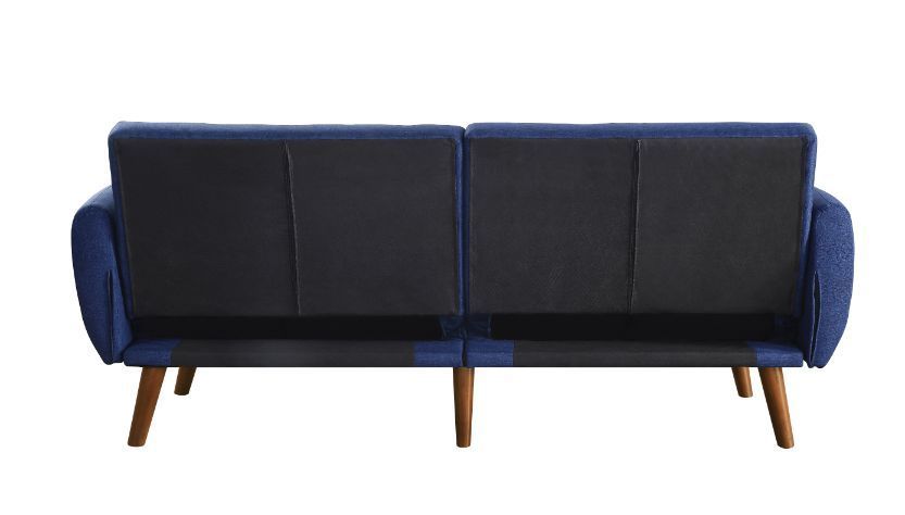 AcmeBernstein Adjustable Sofa in Blue Linen and Walnut