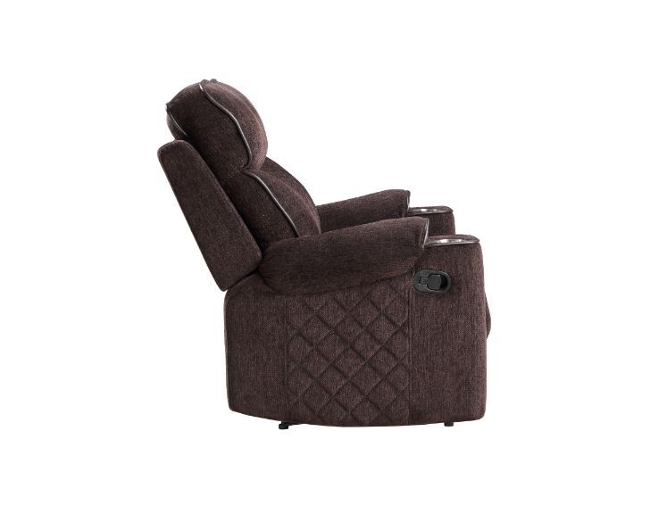 ACME Aulada Glider Recliner Chocolate Fabric